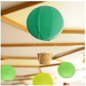 Ikea Solvinden Green Blue Decorative Japanese Solar-Powered Hanging Globe 12"